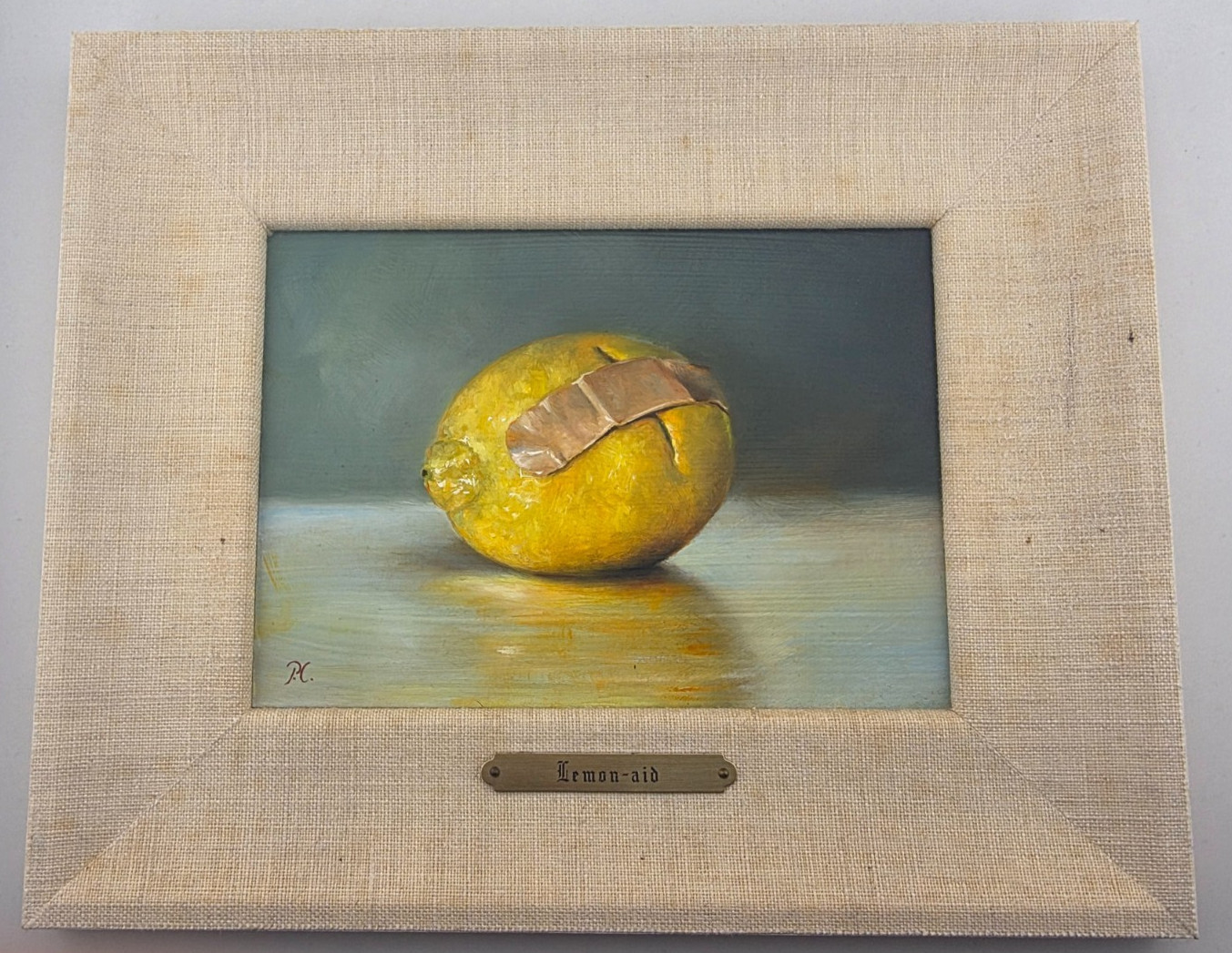 Pamela Carroll Original Oil Painting Lemon-Aid Signed Framed Unique Still Life