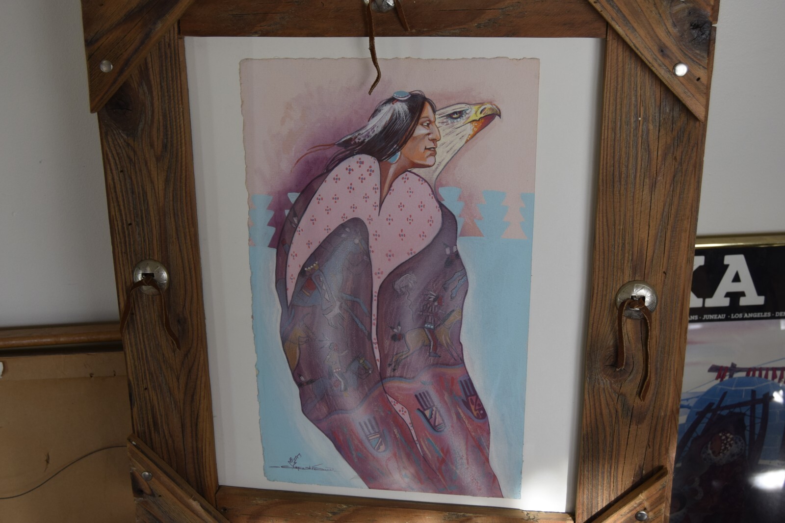 Waylon Gary White Deer Painting «Hoofbeats in the Wind» Choctaw Native American