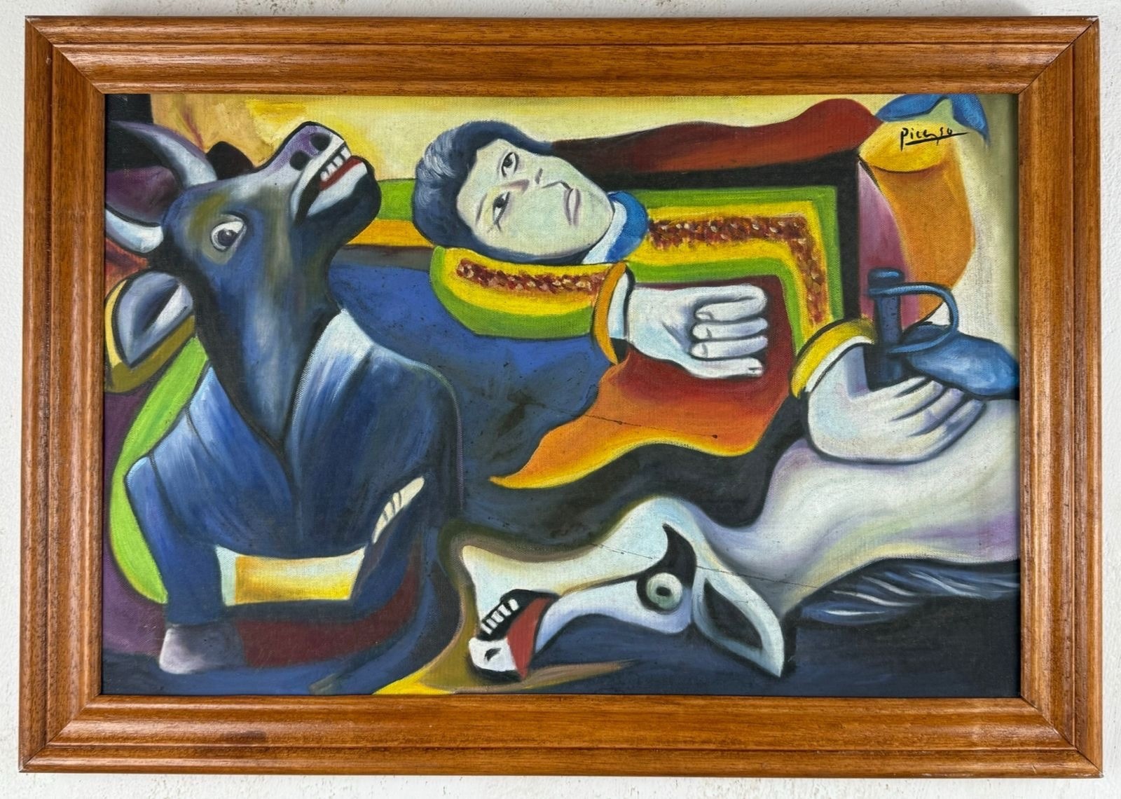 Pablo Picasso (Handmade) Oil On Canvas Painting signed and stamped