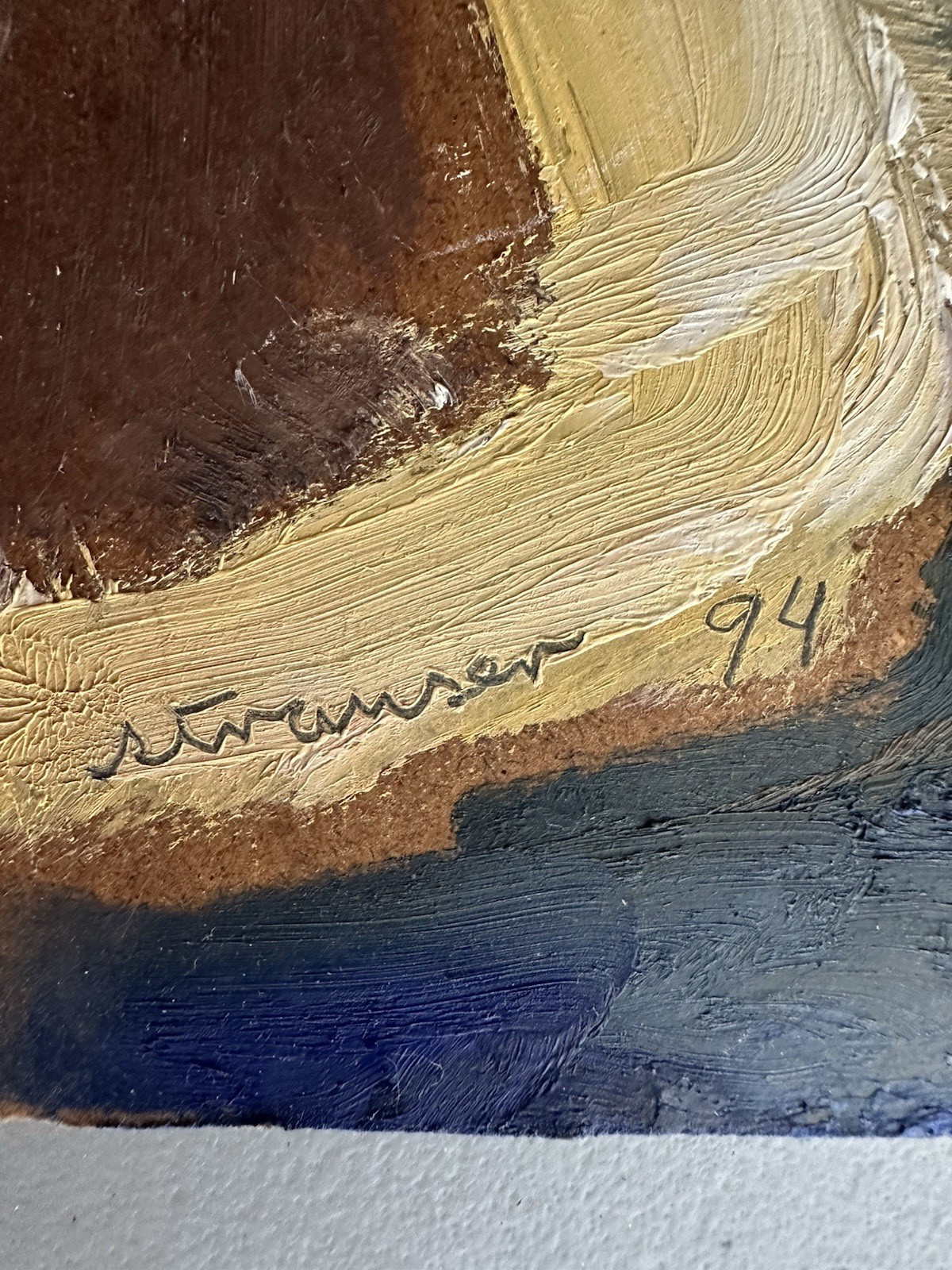 STERLING STRAUSER SELF PORTRAIT AT 87 OLD MAN IN VIEW OF ABYSS 1994 OUTSIDER ART