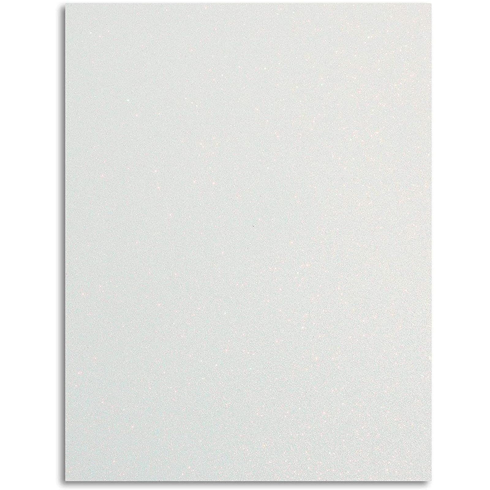 24 Sheets White Glitter Cardboard Paper, 21.6 x 27.9 Inches, for Scrapbooking, DIY Pro…