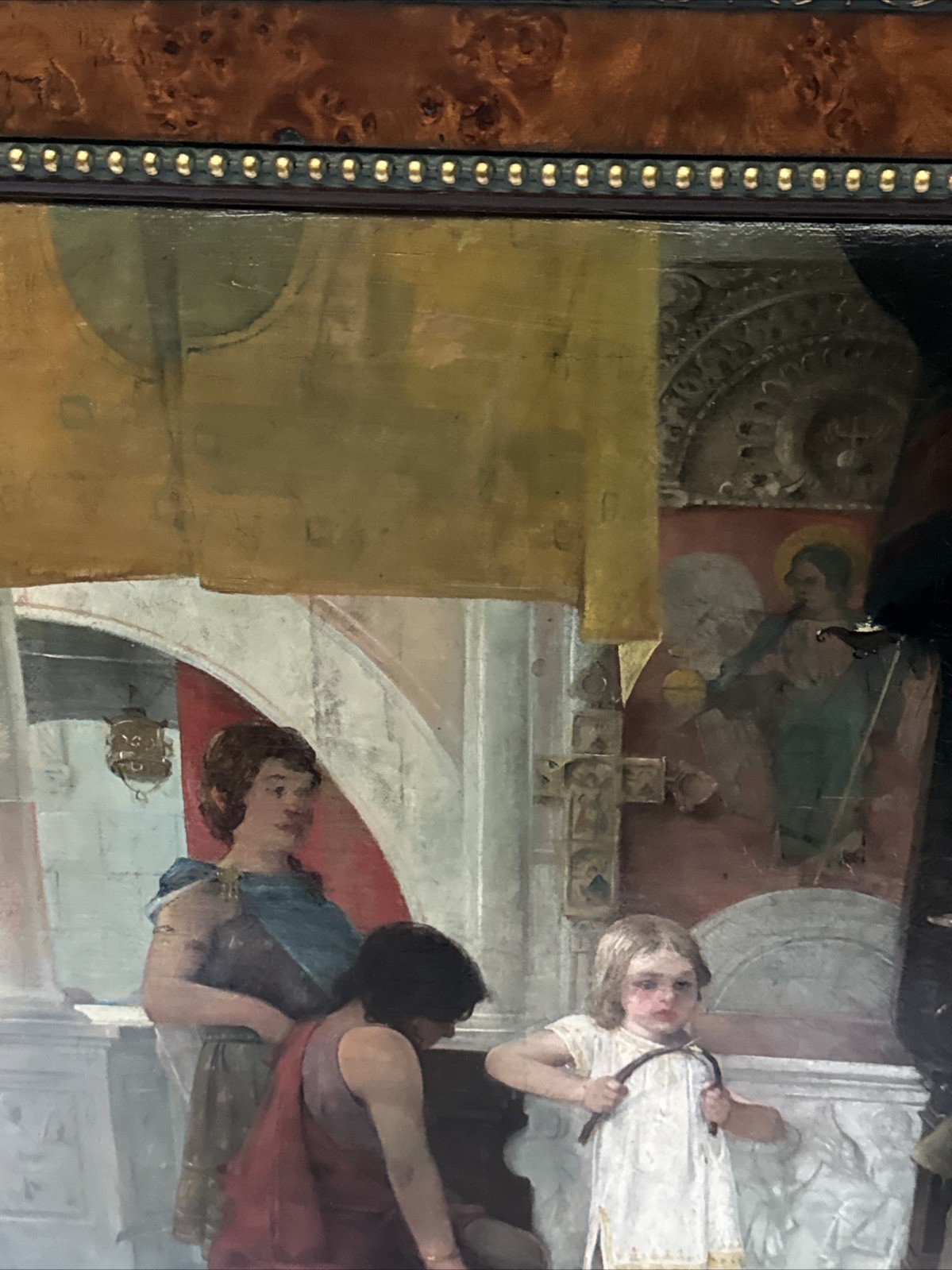 Antique Queen Painting Masterful 19th Century Iconic Interior Oil 1880 Portrait