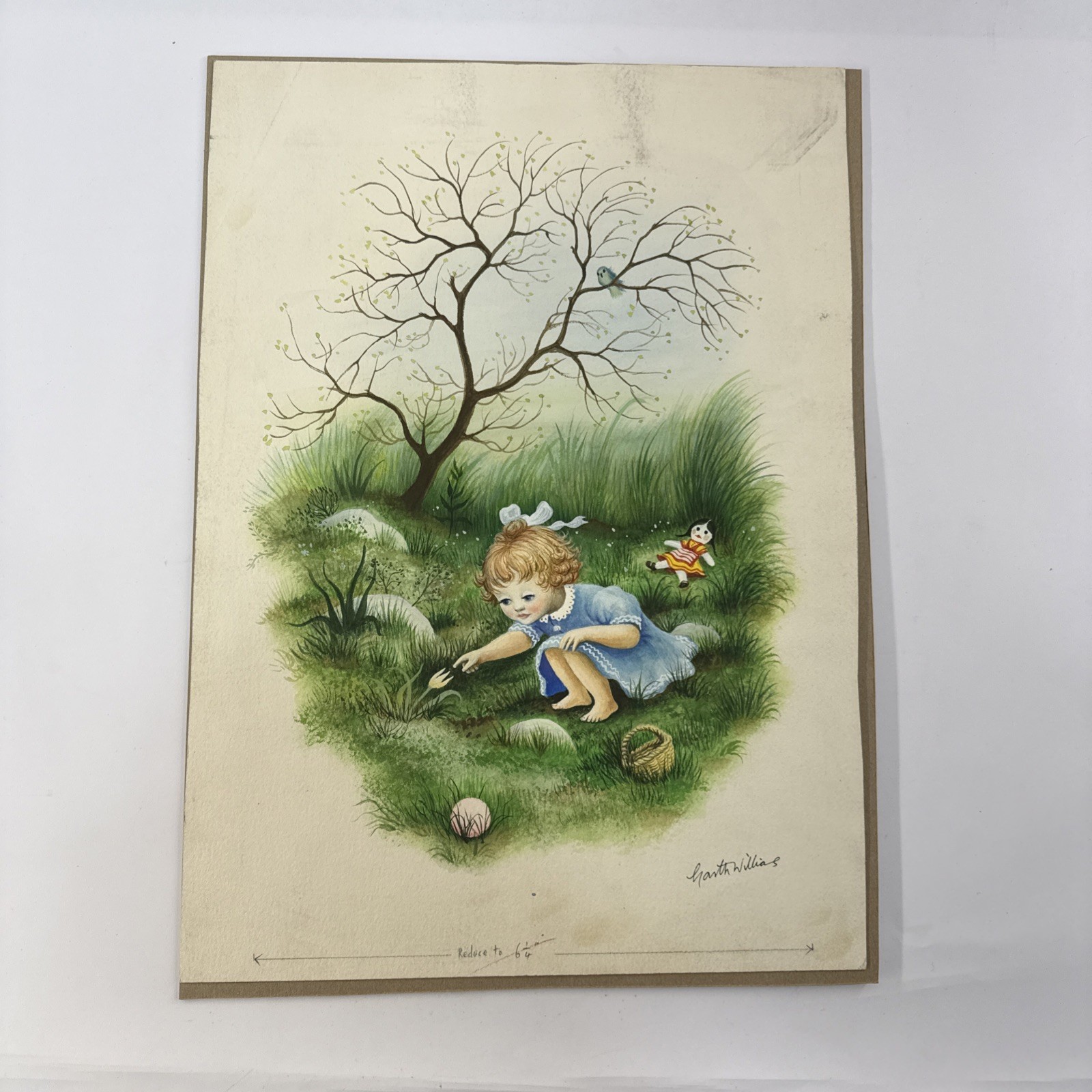 Original Garth Williams Signed Watercolor Illustration Over And Over Page 1 Art