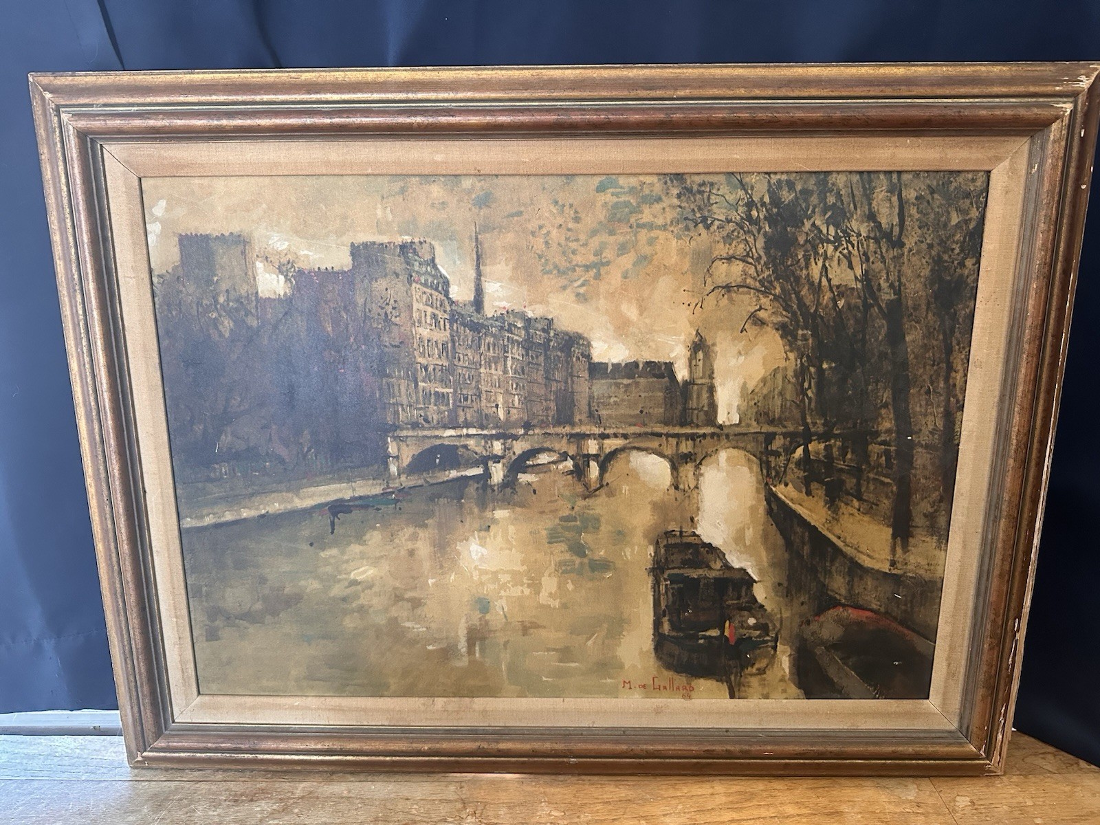 Michel de Gallard Paris Oil Canvas 1964 Signed 32×26″