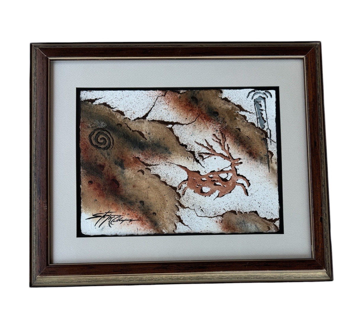 Stephen McCullough Original Mixed Media Art Petroglyph Design
