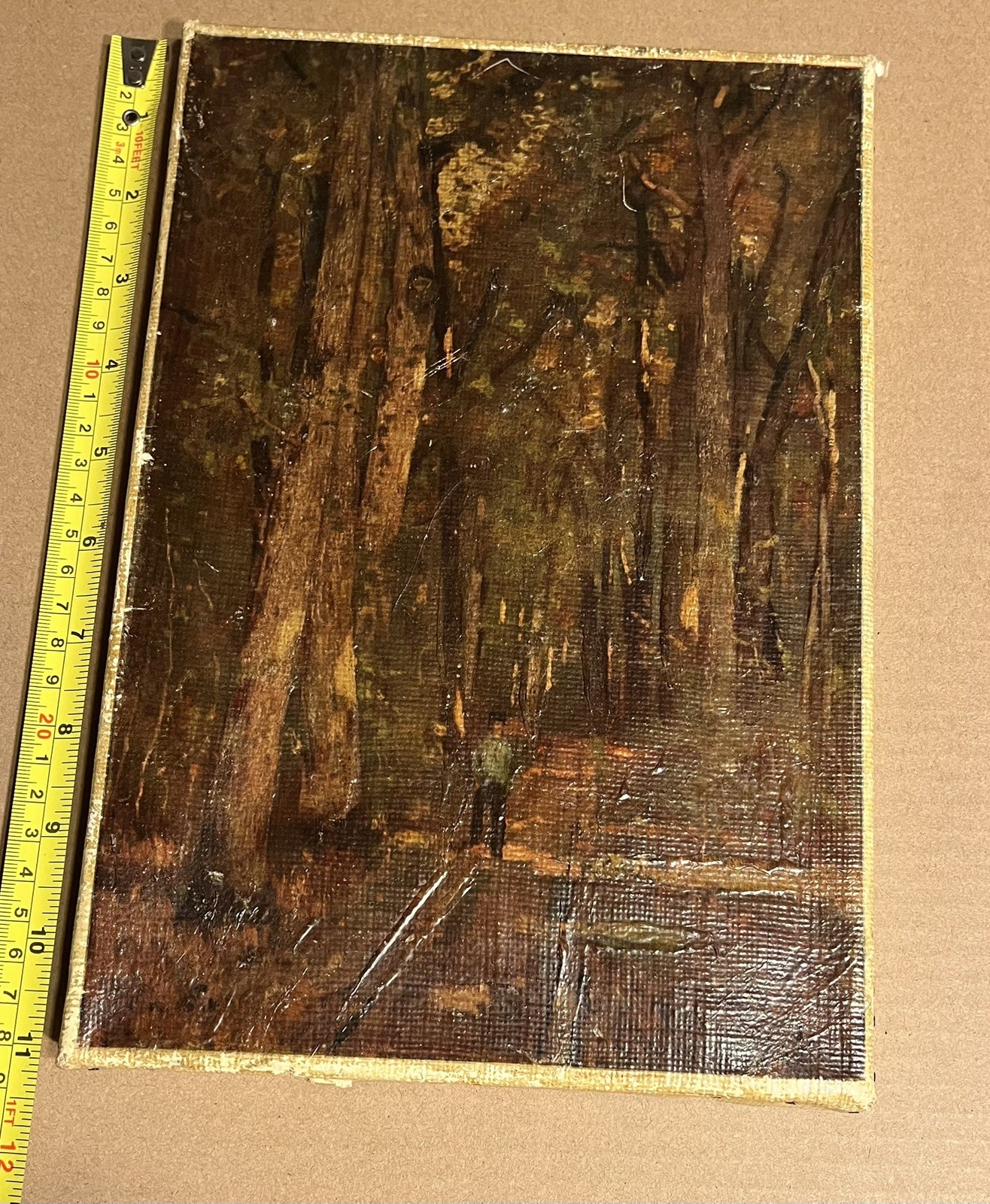 Antique Laszol Strolling Forest Of Fountainblue 1879 Oil Canvas Painting Signed