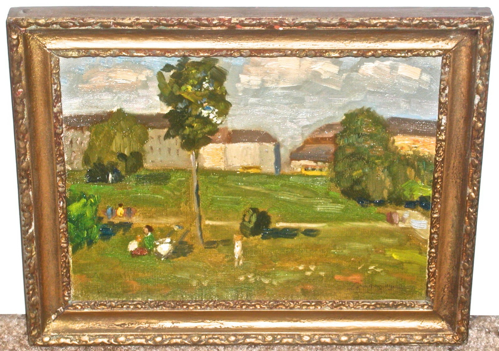 Tamas Lossonczy Impressionist Figures in Landscape