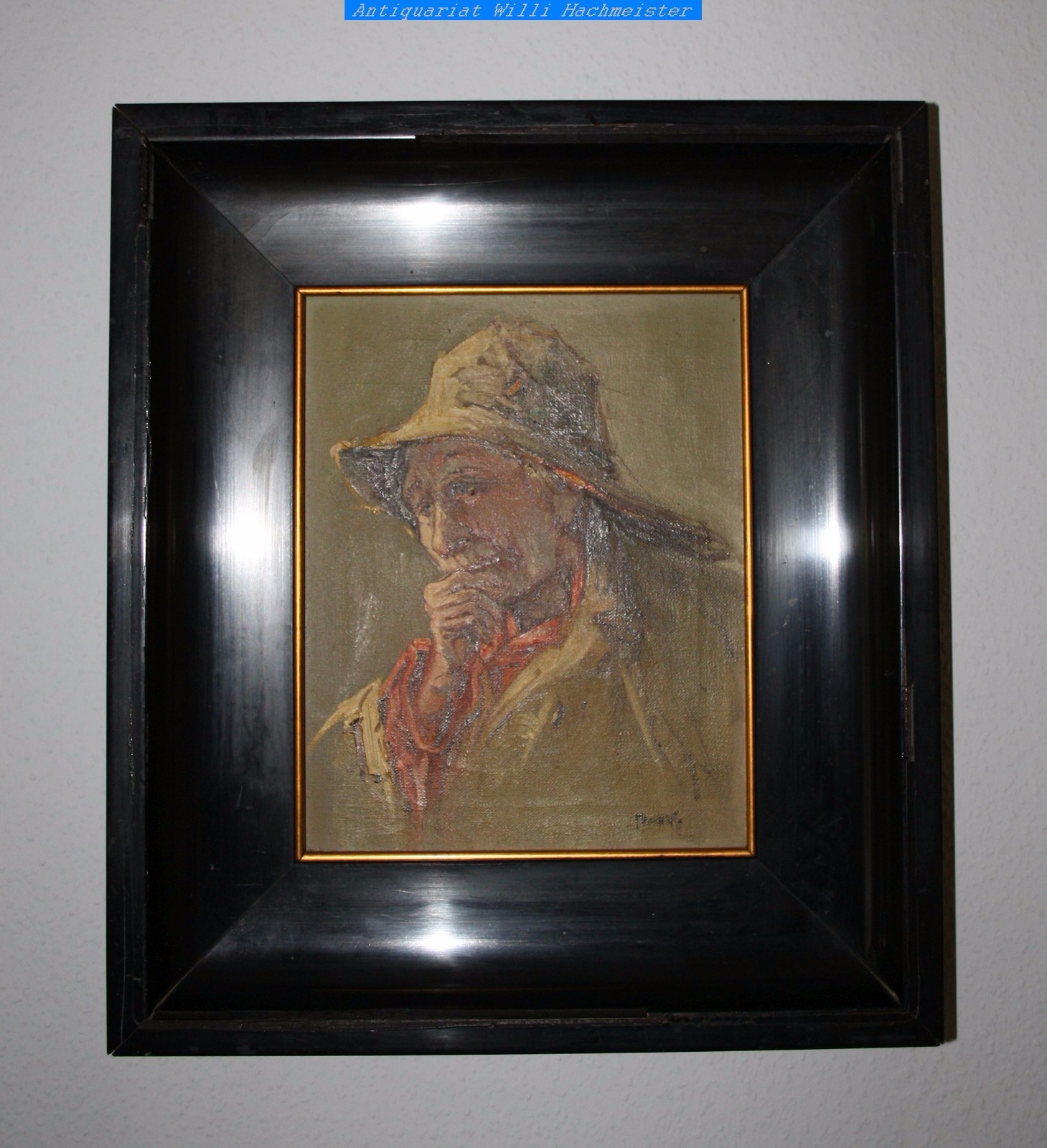 Maritime Breast Portrait, Signed – Oil / Canvas 30x24cm / Shellac Frame 45.5×40.0cm