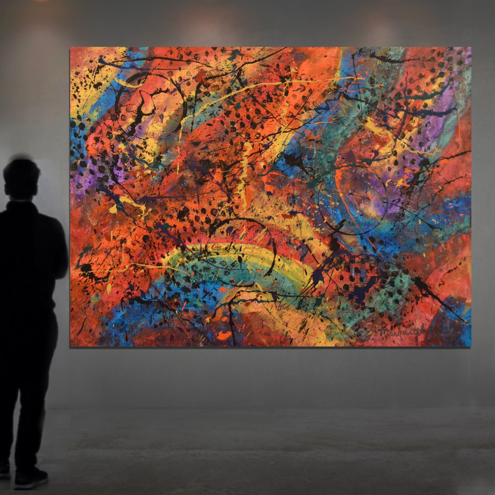 Jackson Pollock style￼ Profession￼al Painting 81” X 62”(6ft 9in)Abstract Modern