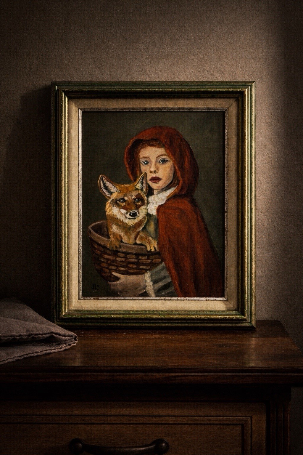 Little Red Riding Hood Painting Fairytale Art Cottagecore Decor 11×14