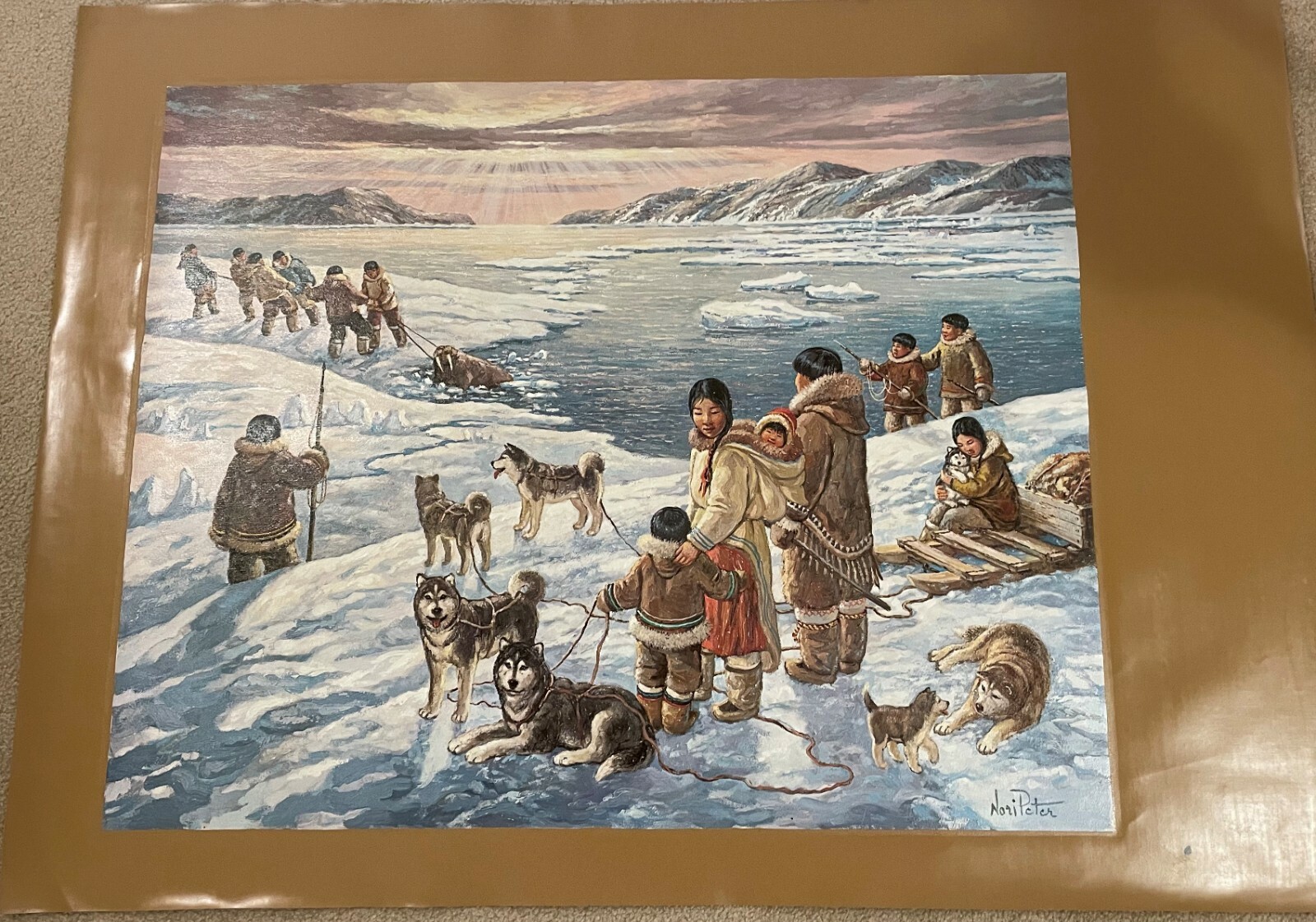AUTHENTIC ARTAGRAPH OIL PAINTING ON CANVAS»THE PROVIDERS» BY NORI PETER