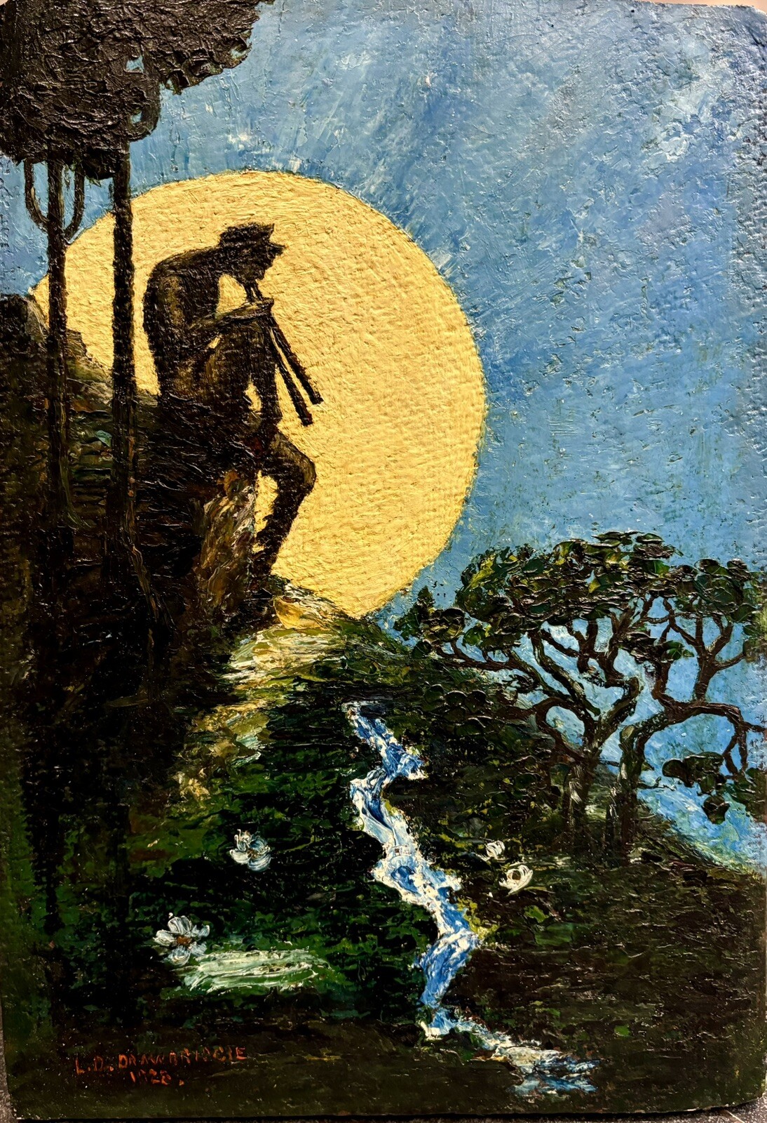 Antique Oil Painting L D Drawbridgcie 1928 – Art Deco-Secessionist-Symbolist