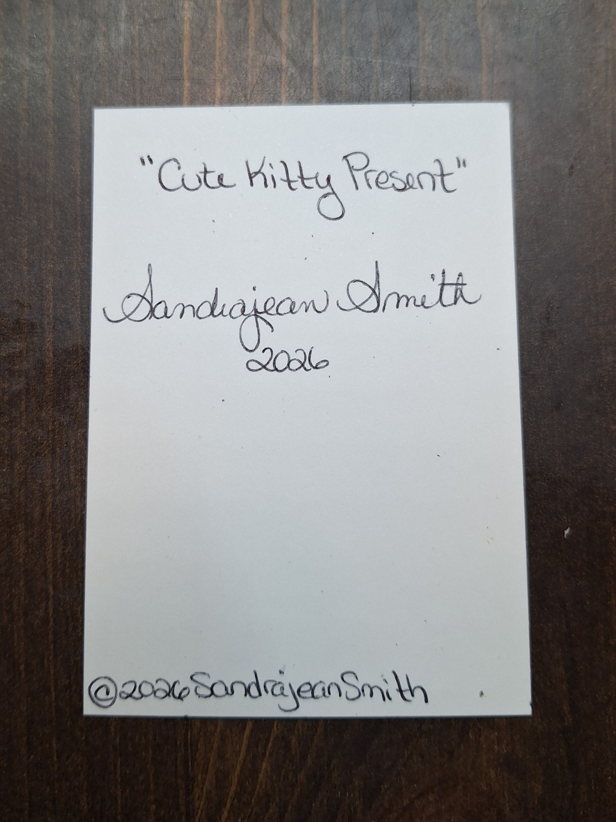 ACEO Original Kitty Cat Miniature Watercolor Painting by Sandrajean Smith