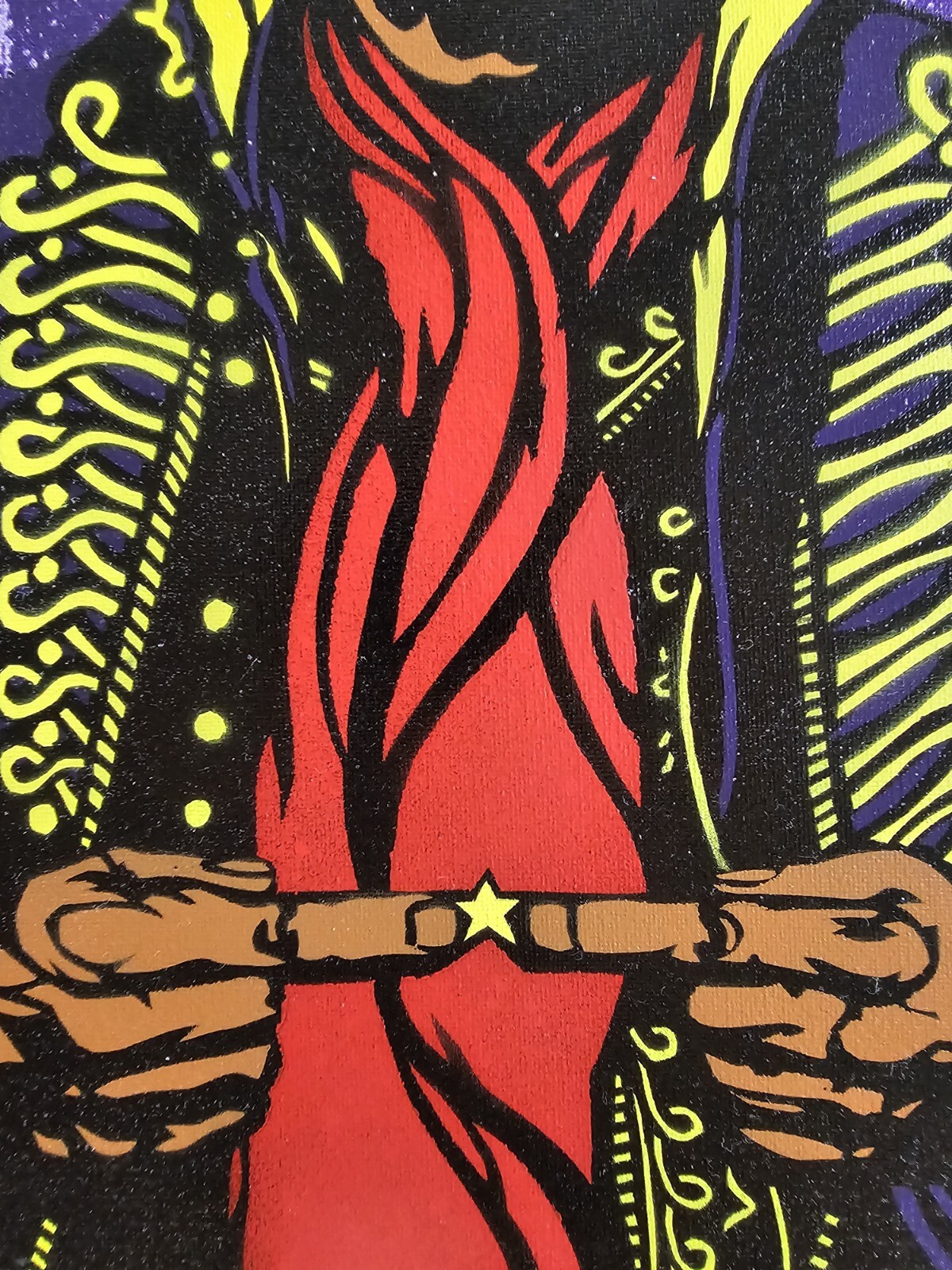 Original Signed Jacob Gardner Painting – Jimi Hendrix 20×16 Modern Street Art