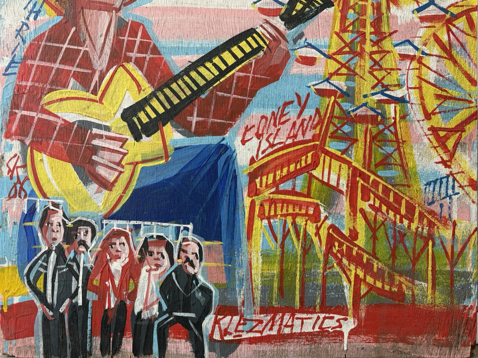 🔥 RARE Klezmatics WOODY GUTHRIE Folk Music Band Album Painting – Steve KEENE