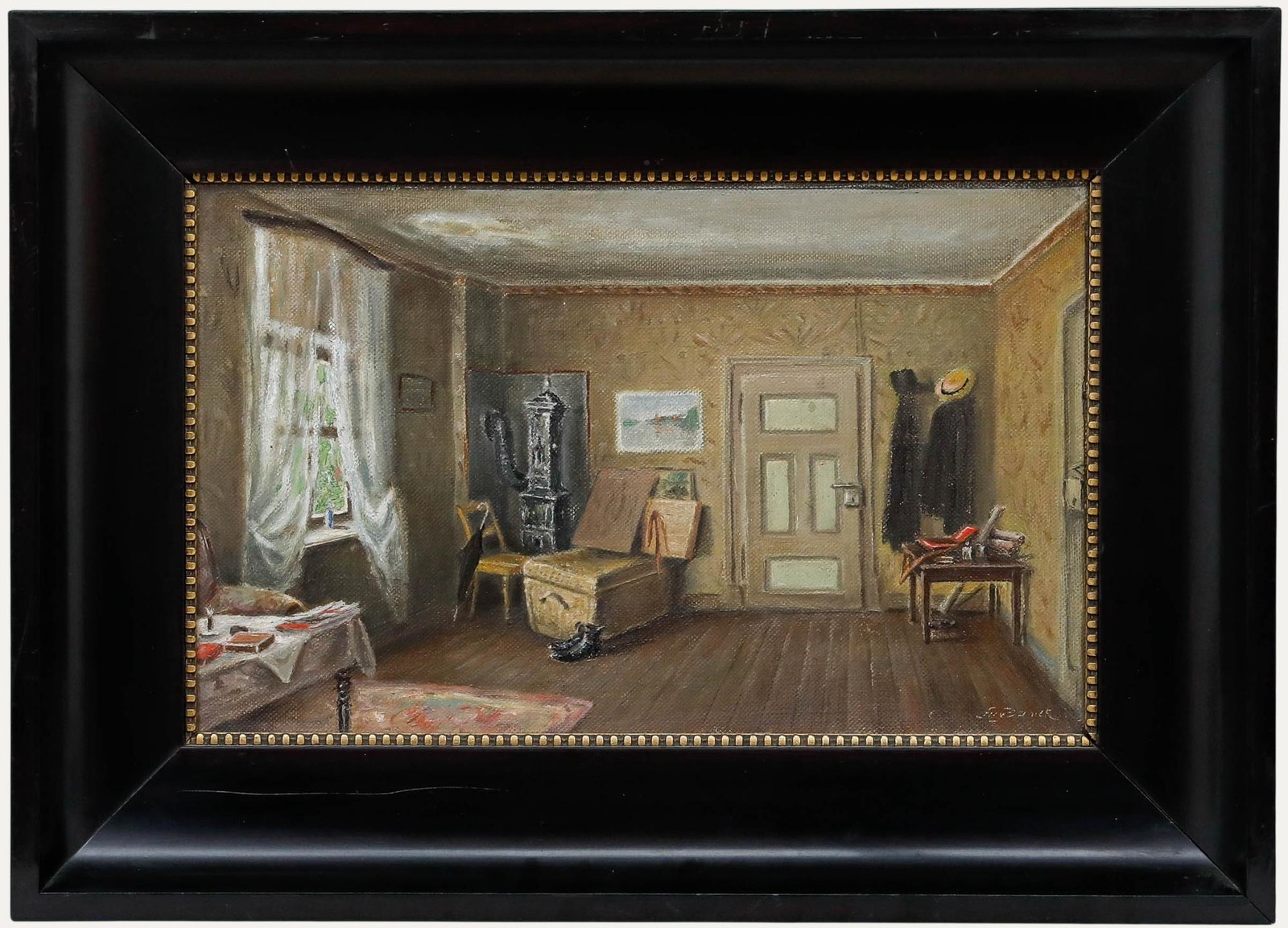 Framed Mid 20th Century Oil – The Artist’s Living Room
