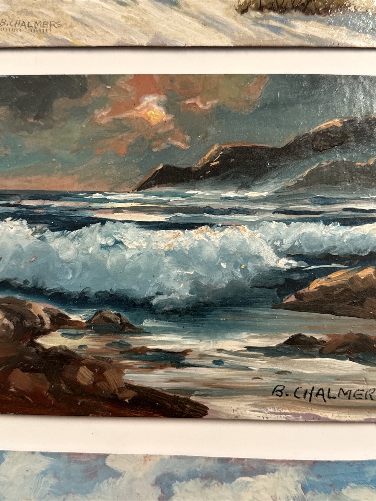 FINEST BURL CHALMERS PAINTING SMALL GEM LISTED AMERICAN desert coast LANDSCAPE