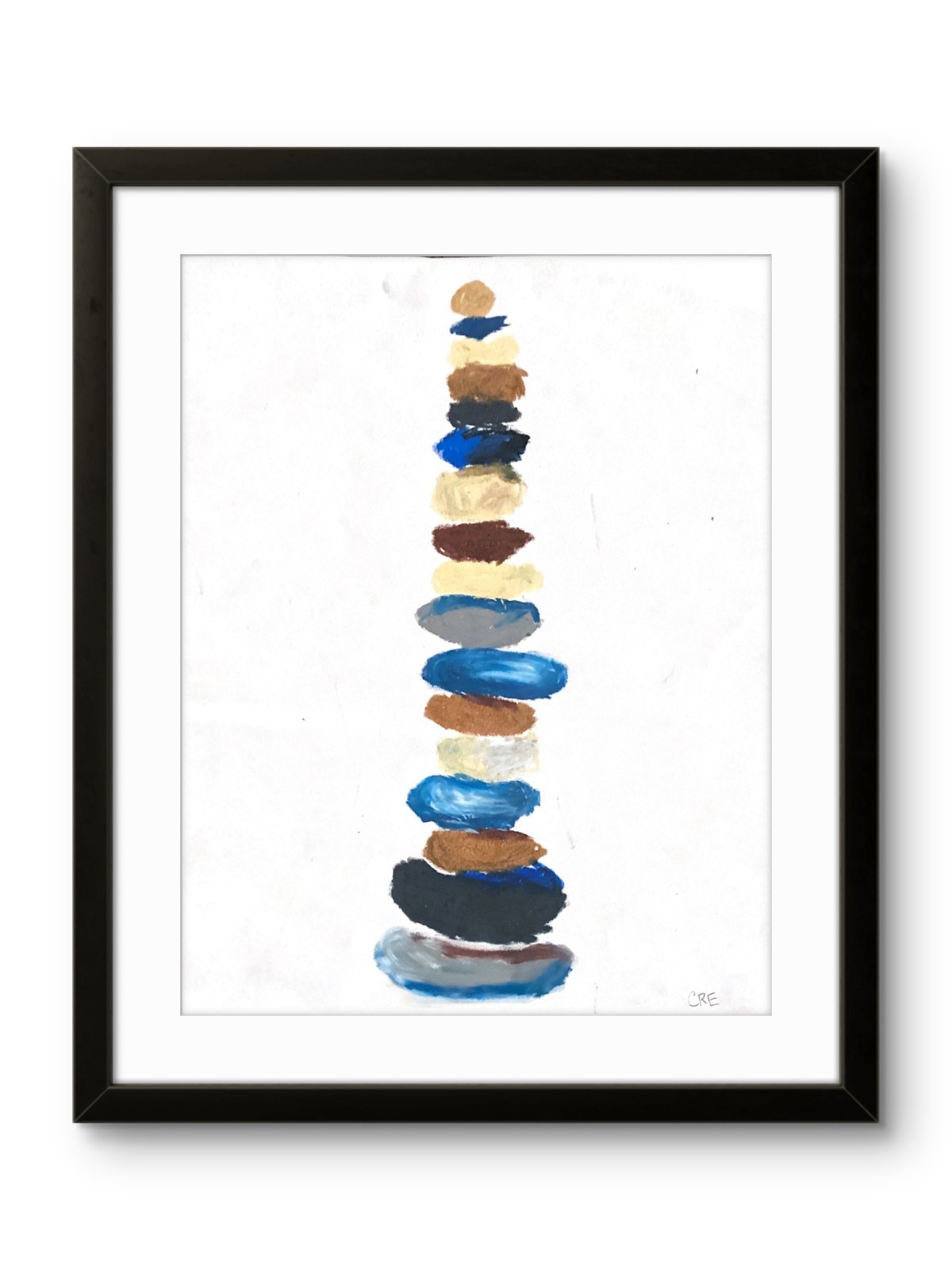 Original Relax Stone Spa Yoga Abstract Modern Pop Art 11×14 on Paper