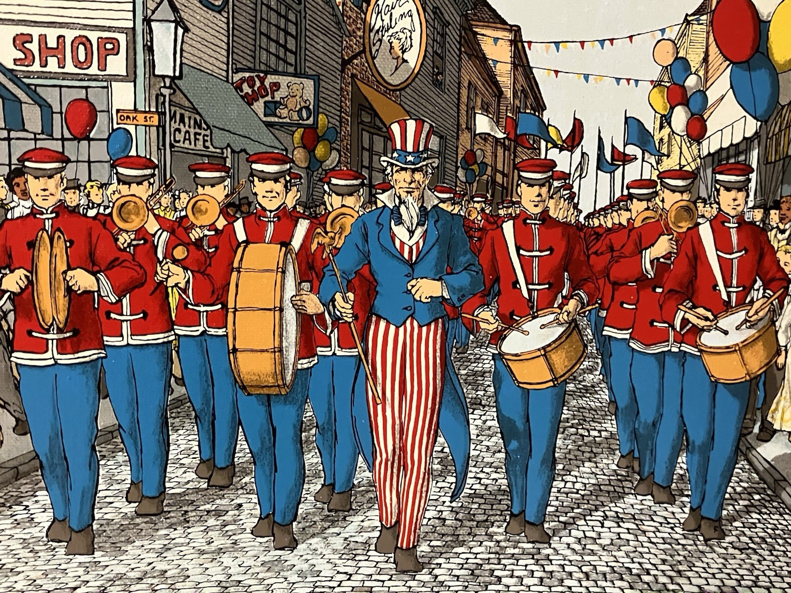 H. Hargrove SIGNED Impression Painting On Canvas THE GLORIOUS FOURTH #208/750