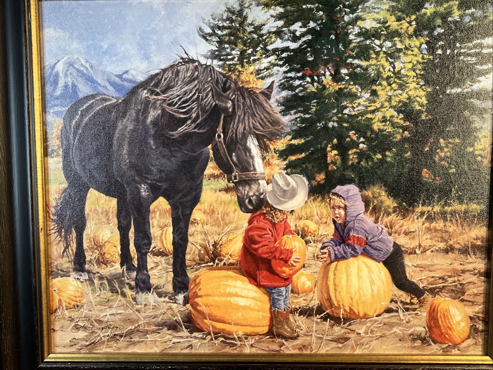 Carla D’Aguanno Limited Edition Canvas Print THERE GOES YOUR HAT Signed Framed
