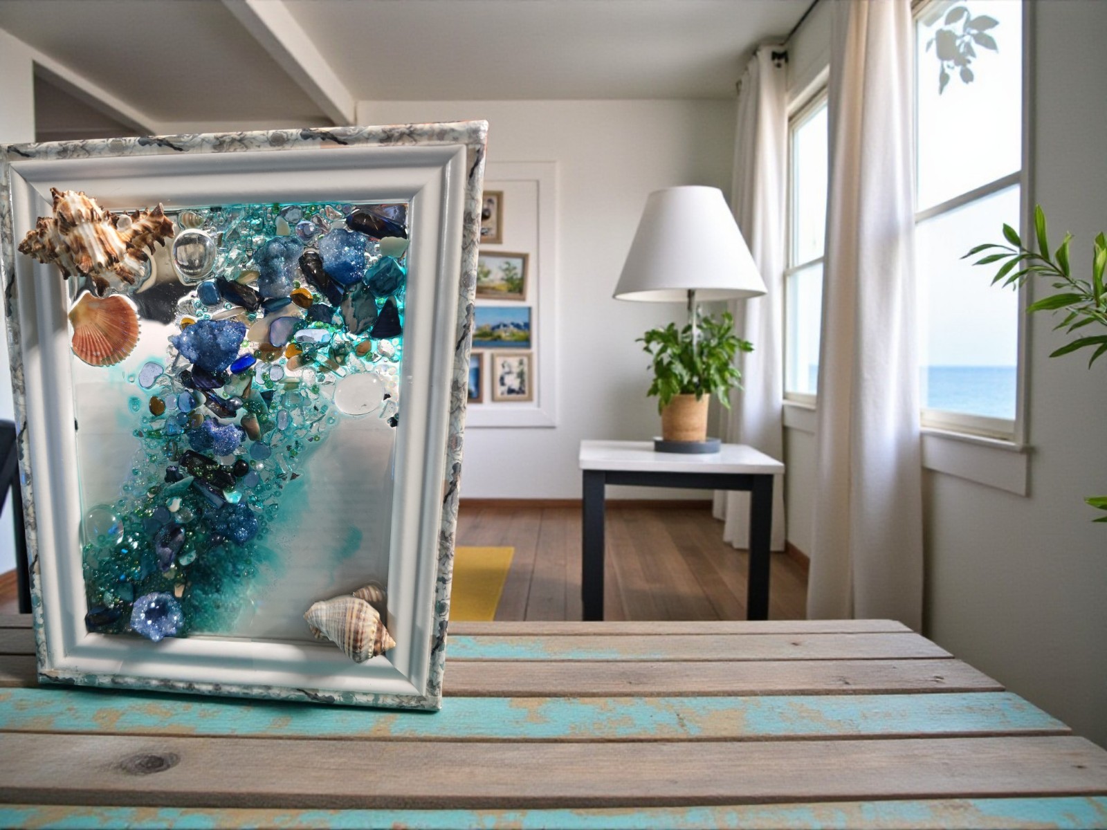 Abstract Beach Resin Art