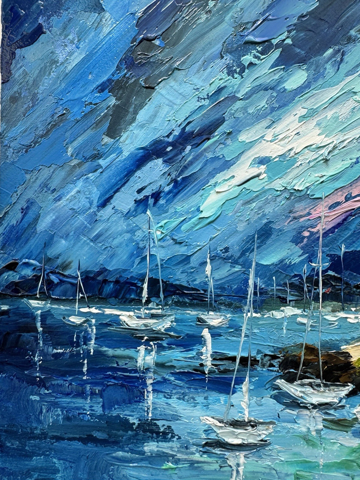 Original Oil Painting Norway Landscape Fjord Artwork Scandinavian Painting 8×8