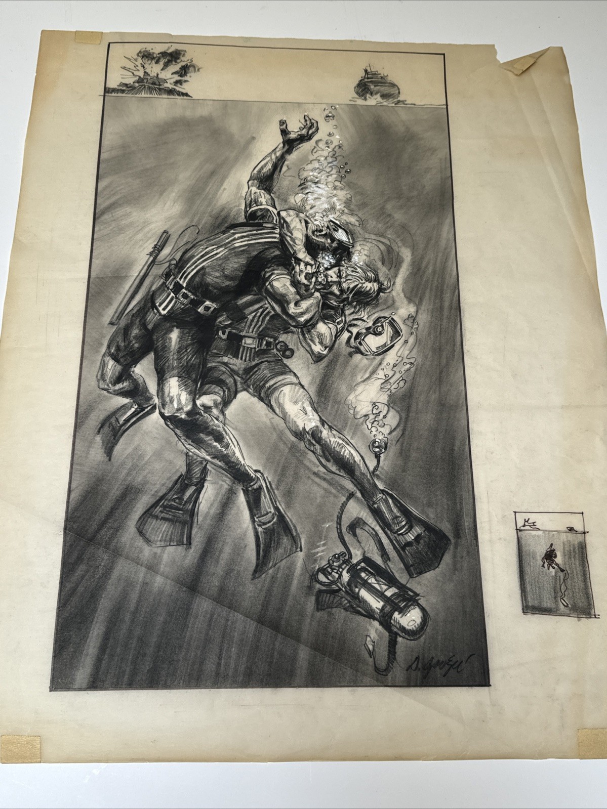DAN GOOZEE DRAWING PAINTING STUDY ILLUSTRATION FAMOUS SCUBA DIVERS UNDER THE SEA