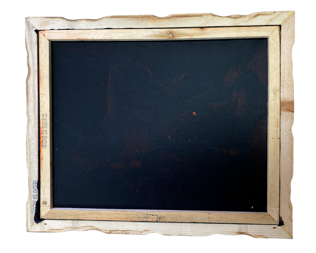 BLACK BEAR , 18″X 22″ HAND PAINTED,VELVET PAINTING , VINTAGE , WOOD FRAME , NEW