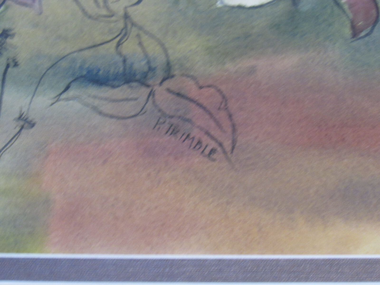P. TRIMBLE, signed, Floral Watercolor Painting, Framed, 13″ x 15″, Medium
