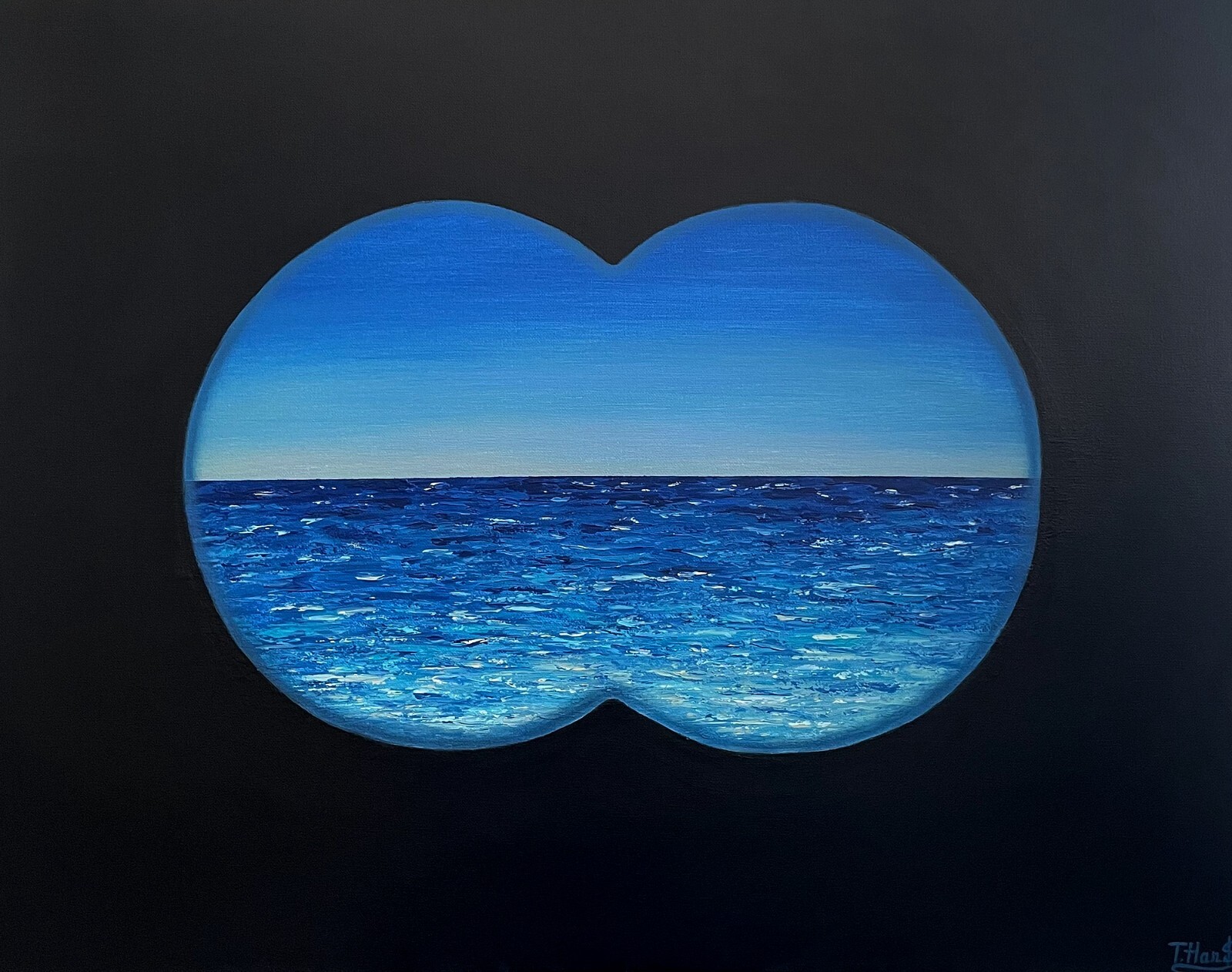 Original Acrylic Seascape painting «Looking for the Summer», 22″x28″x0.75″