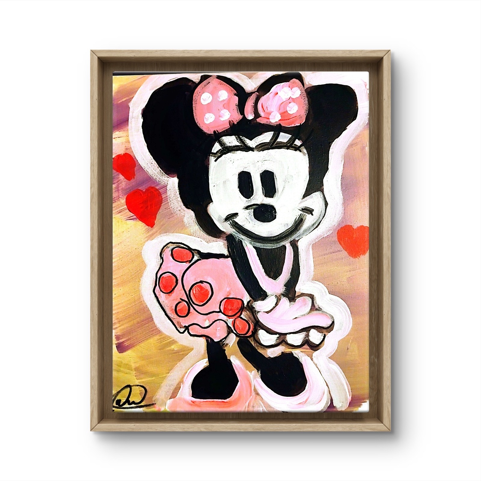 Original art 14 X 11 Minnie Mouse CANVAS Colorful Modern Art Acrylic Painting