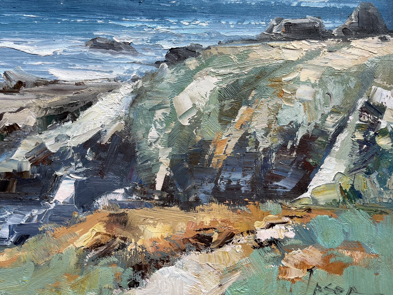 Seascape,Ocean,waves,landscape ,Original Oil Painting by Jason, 70 x 50 cm