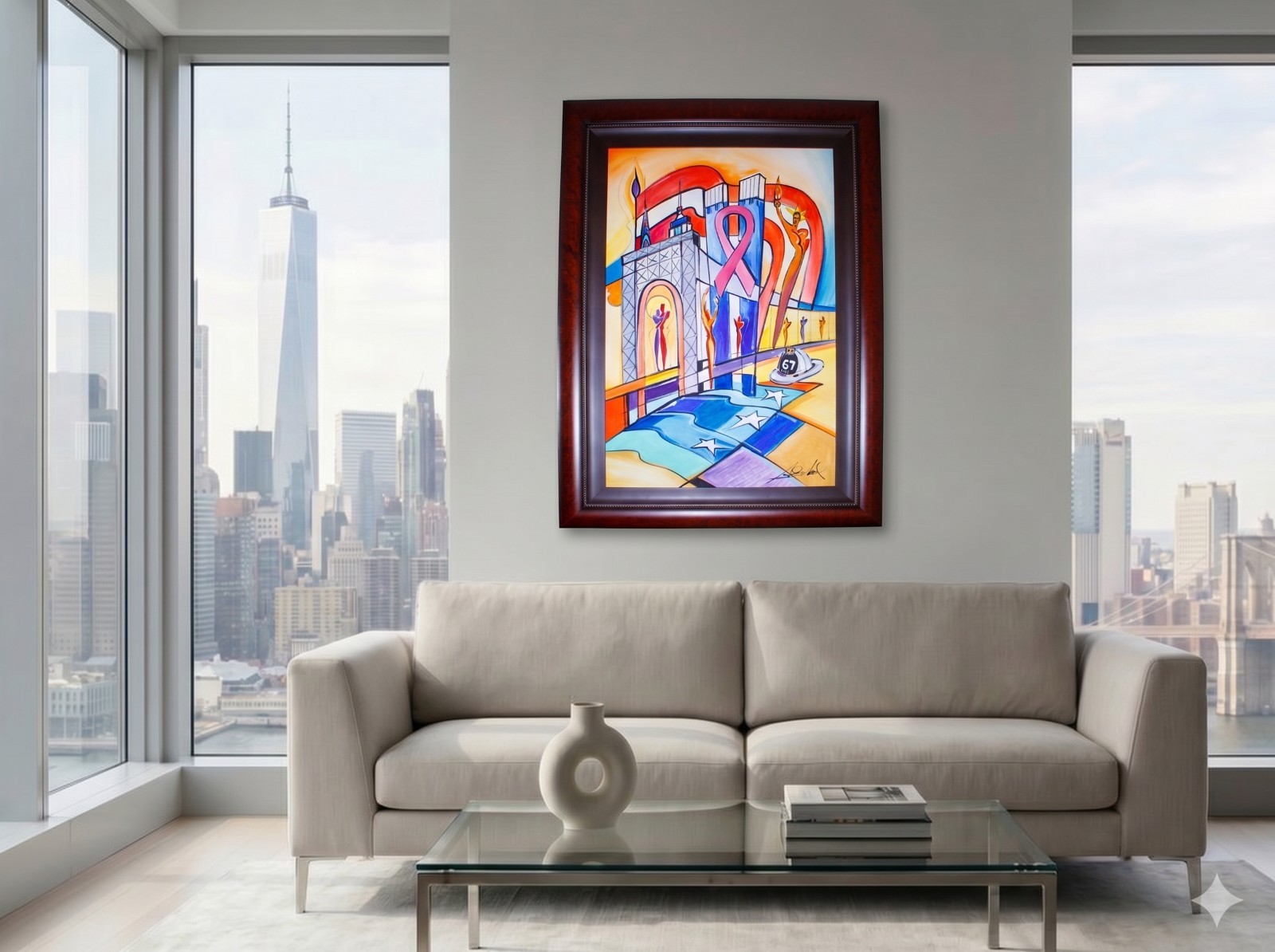 Alfred Gockel Original Acrylic Painting «New Lease on Life» 2007 NYC 9/11 COA