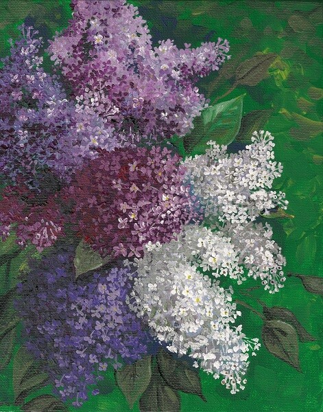 11×14 print of painting RYTA Lilac art Easter flower Spring garden nature floral