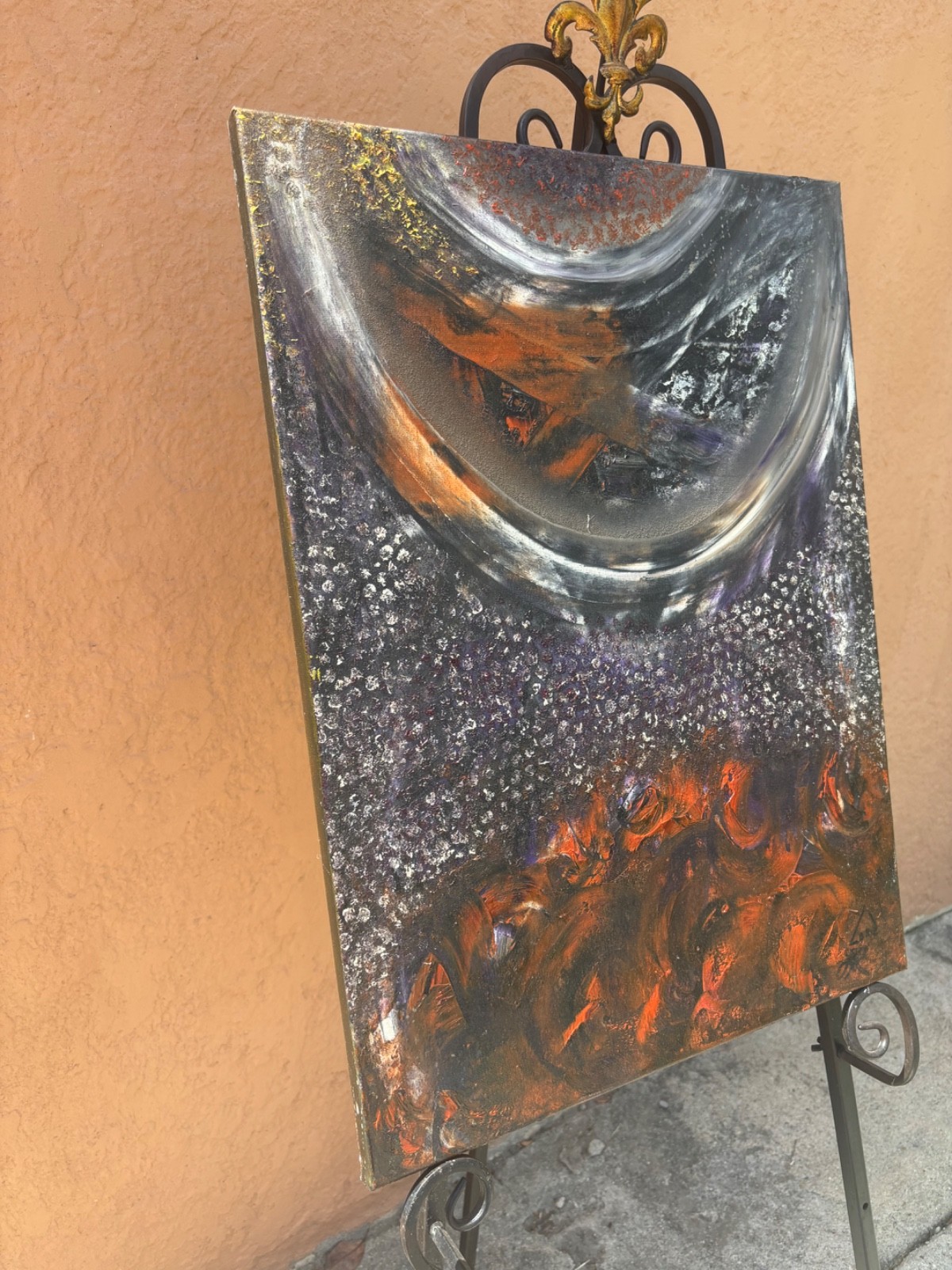 Lore Authentic Abstract oil painting «Cosmic Dust» 18X24