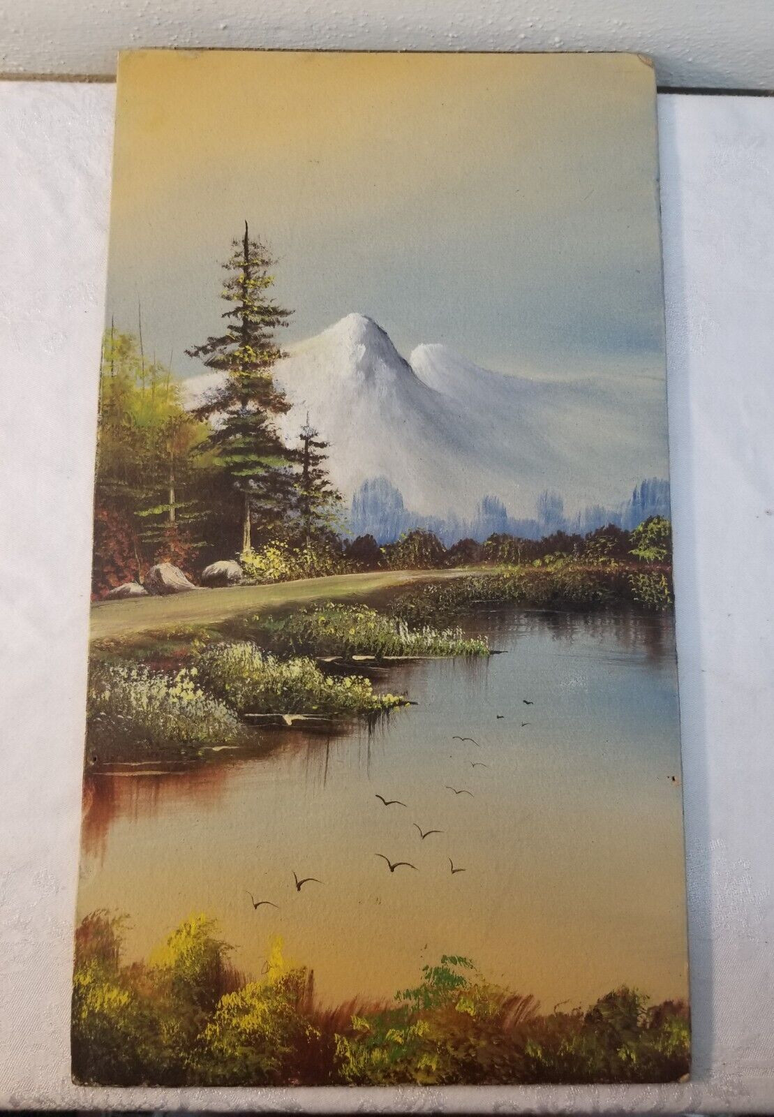 Vintage maybe Antique 10″ X 18″ ORIGINAL Nature Painting