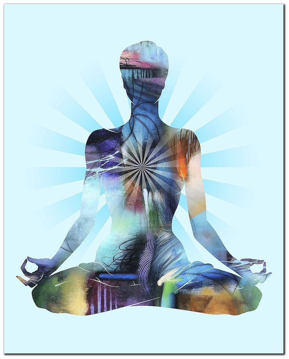 Lotus Pose Moon by Tim Parker Gallery-Wrap Canvas Giclee (30 in x 24 in)