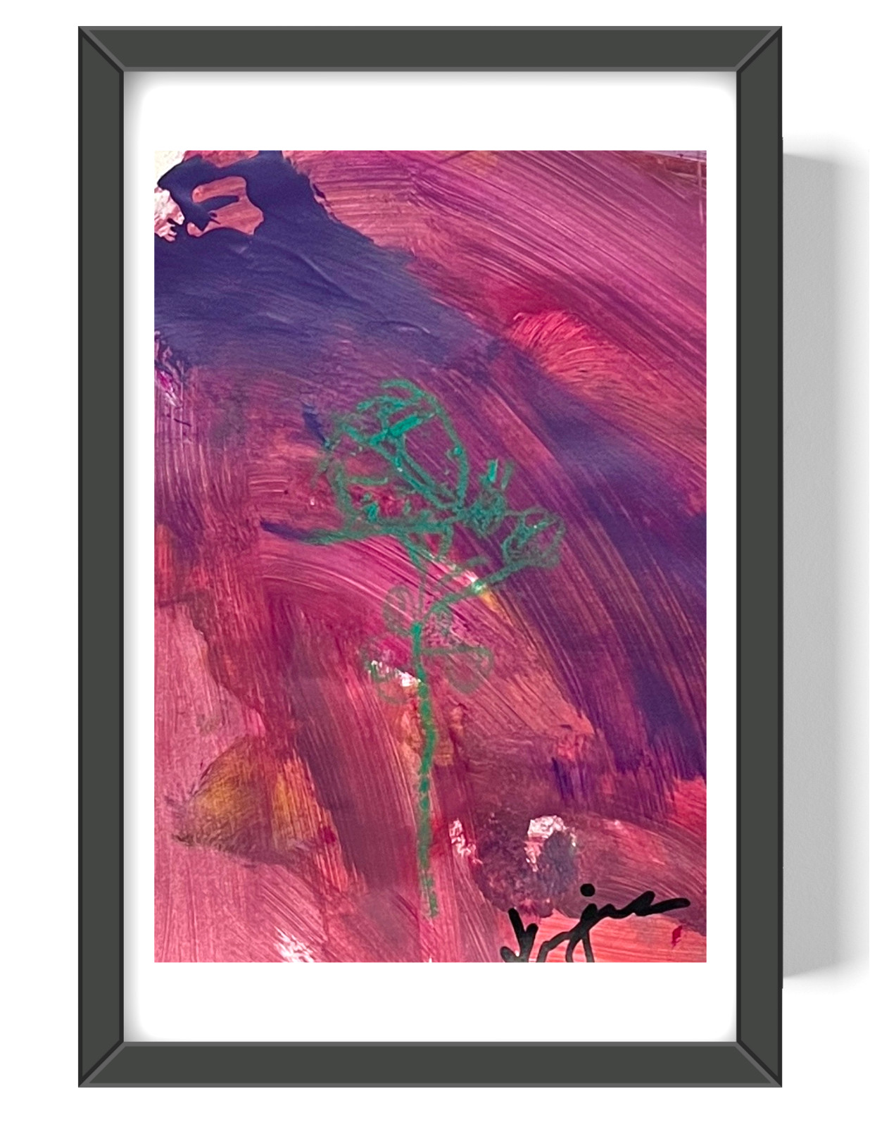 Guajardo Art: Butterfly 9X6 Paper Signed Abstract Whimsical Wall Decor