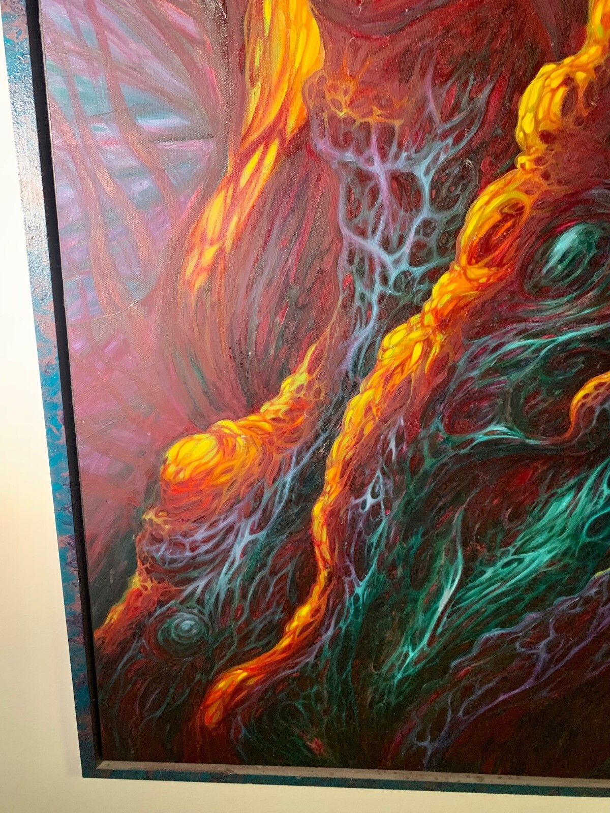 🔥🐇GUY AITCHISON – Original Oil on Canvas – MIND TREE 1 – 1993 (TATTOO ARTIST)