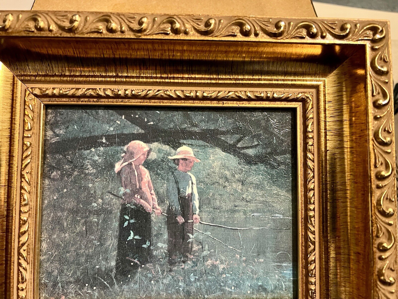GARGOYLES STUDIO Framed Reproduction of Fishing by Winslow Homer 1879