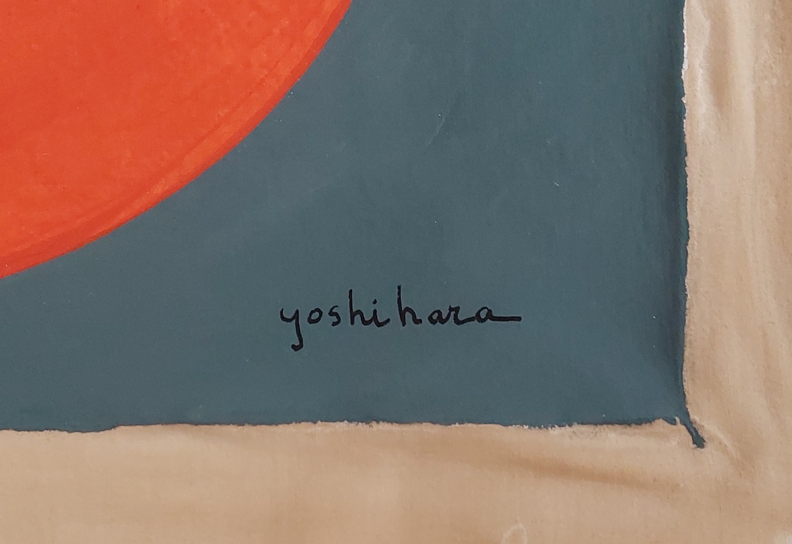 Jiro Yoshihara Signed Abstract Oil Painting on Canvas – Japanese Modern Art