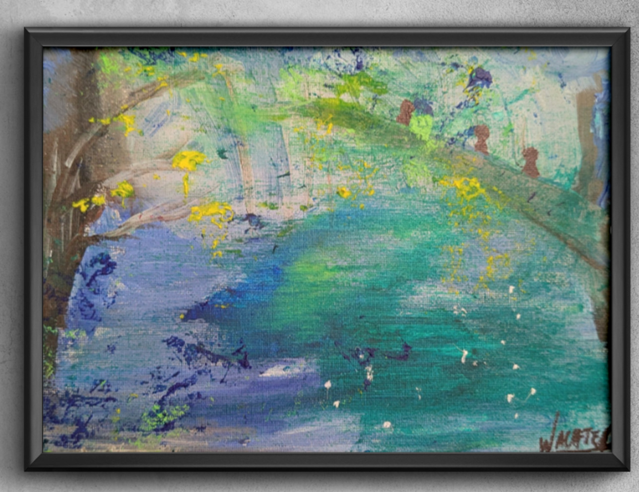 Original Expressionist Landscape Painting 8×10 Canvas Panel Trees Art Wachtel