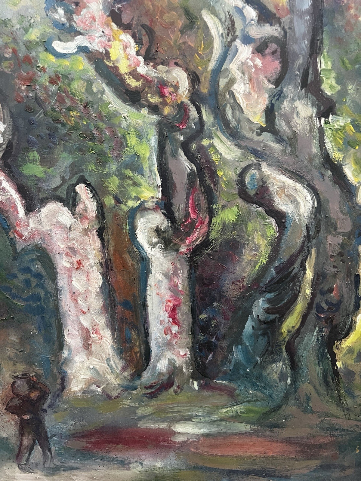 Vintage Acrylic Painting “The Man and The Magical Jungle” by Bill Rakocy