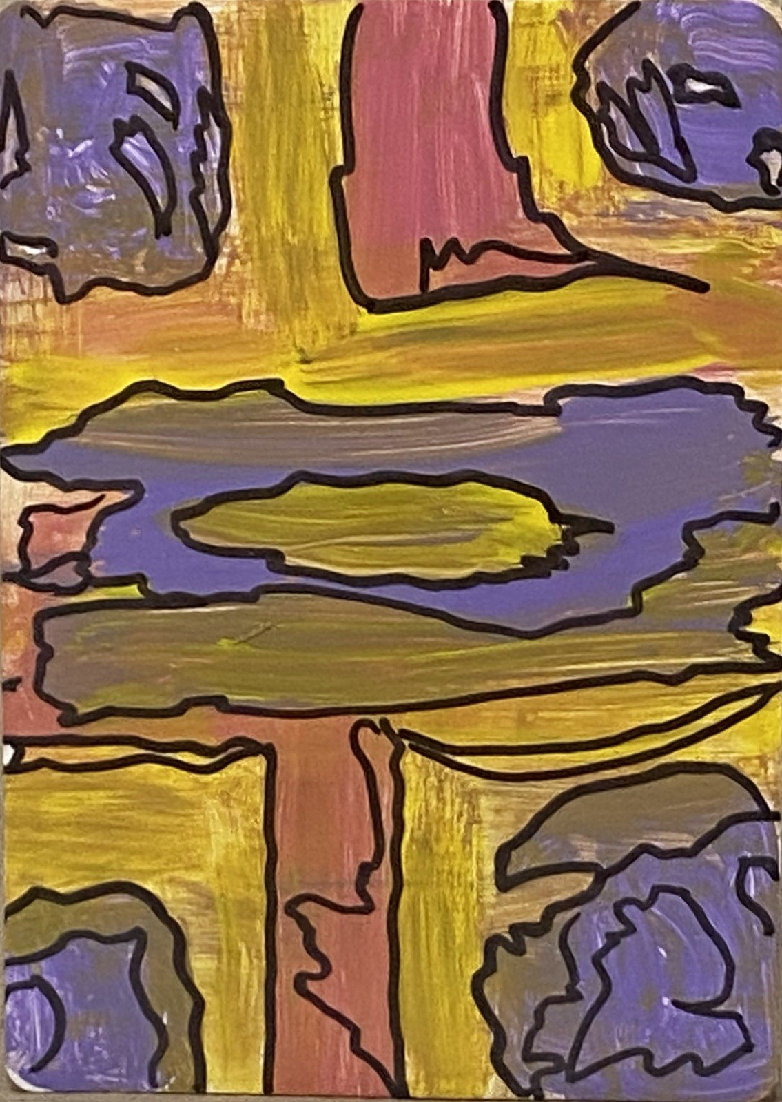 Original Abstract ACEO Art Card