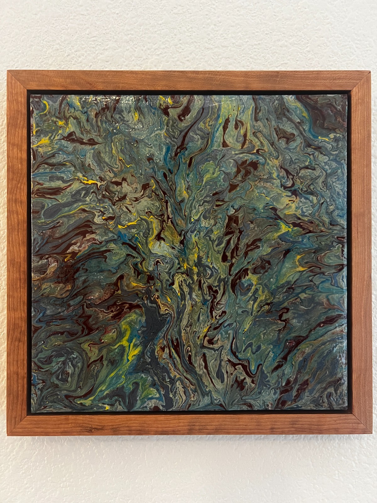 Original Acrylic Pour Painting | Abstract Fluid Art | Signed EK | 13.5″ X 13.5″