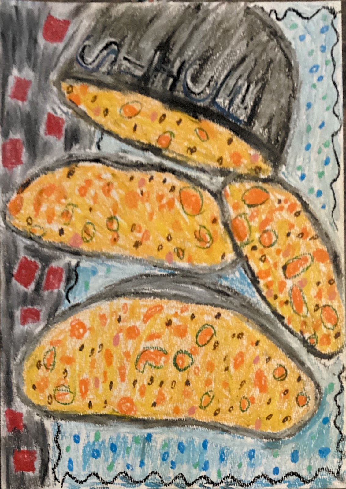 Urban Bread Textured Food Color Dinner Tablescape Original Urban Art 11×14 Paper