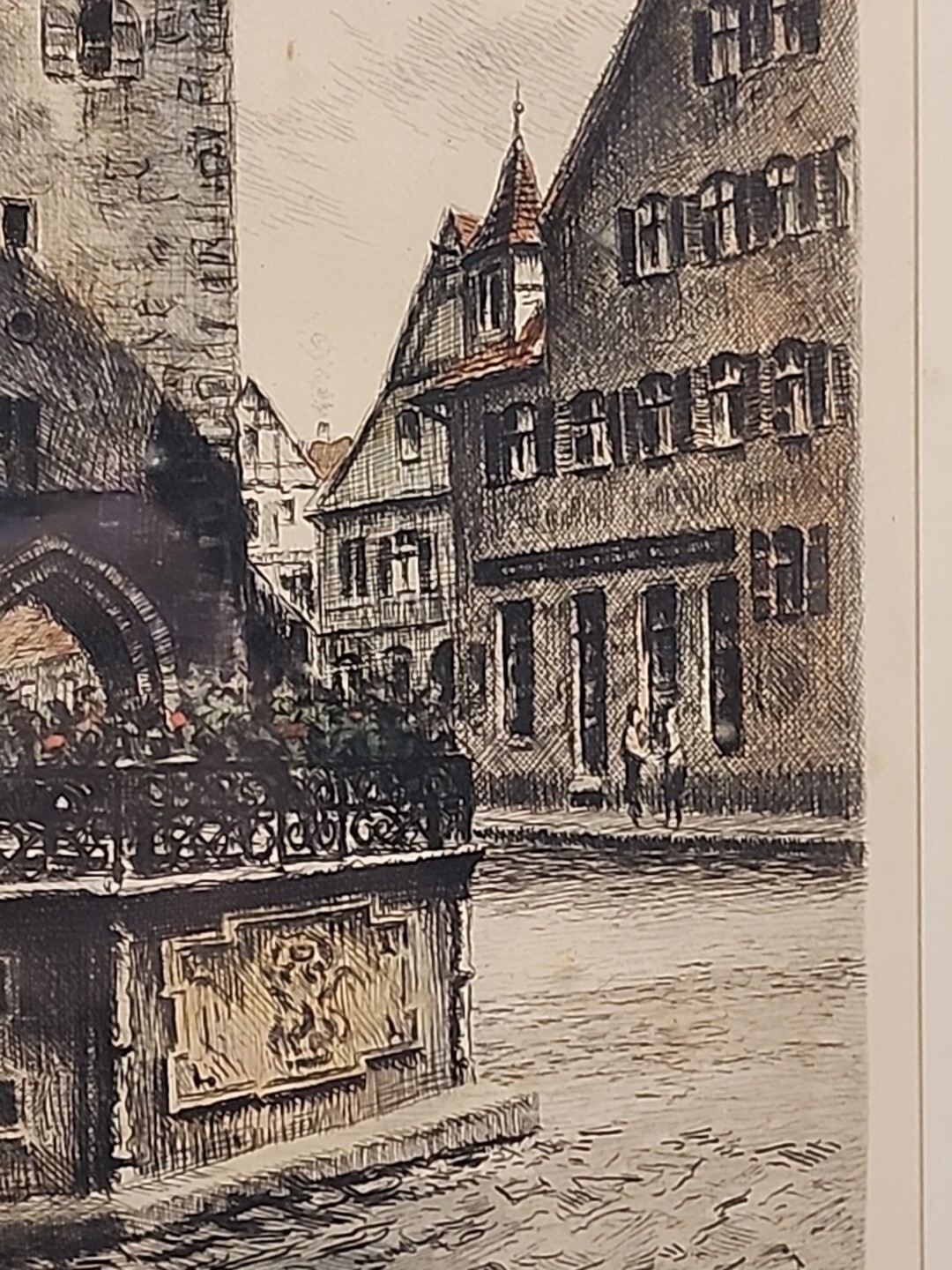 Alfred Jensen, 1859-1935, Color Etching Dinkelsbuhl Am Wornitztor; Wornitz Gate