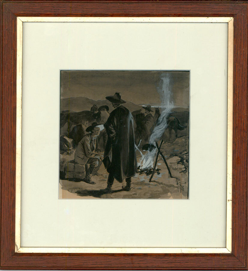 Alfred Pearse (1855-1933) – Early 20th Century Watercolour, Around the Fire