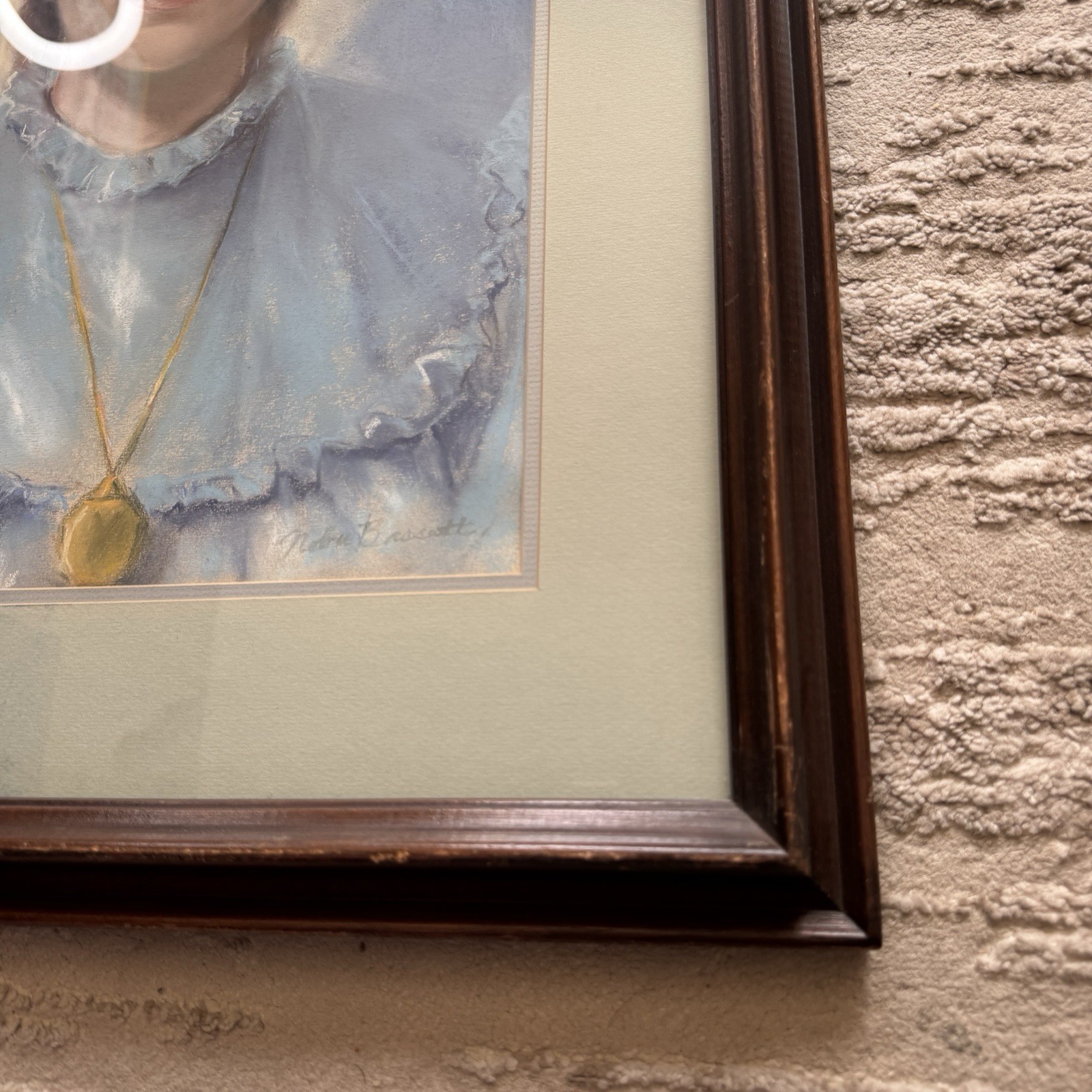 Vintage Nobuko F Bassett Portrait Pastel Painting Woman LC New Mexico Framed