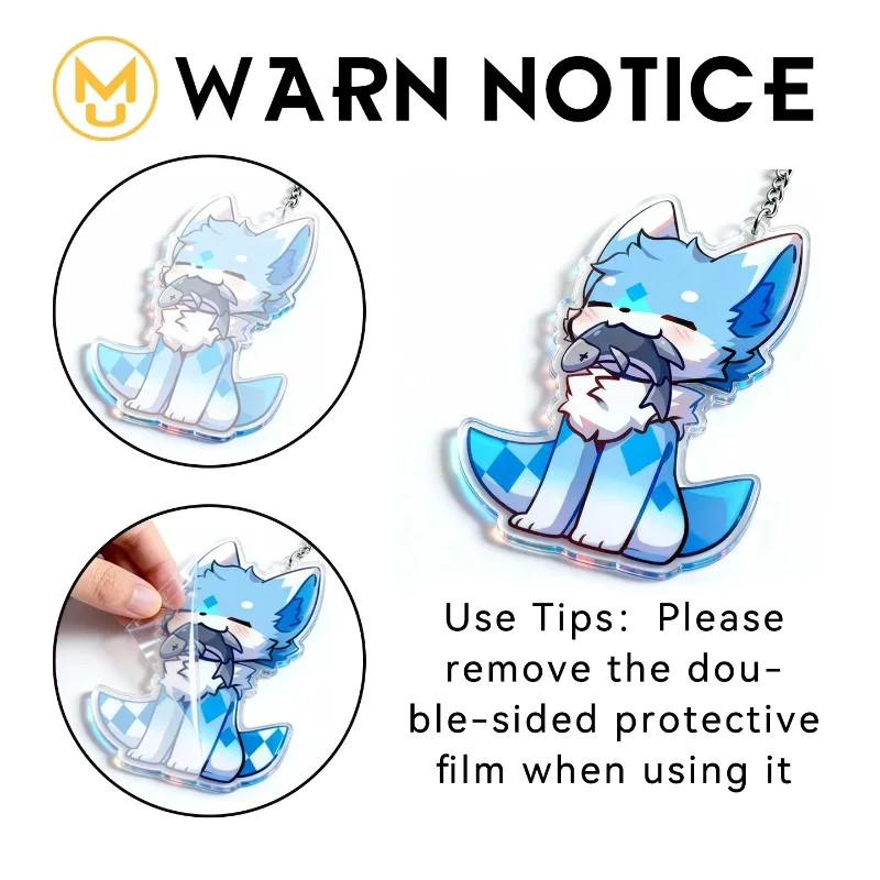 Roxy Cat Ears Girl Creative Double Sided Key Holder Glaring Treasure Keychain